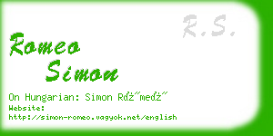 romeo simon business card